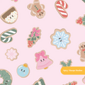 Pink Christmas Gingerbread Cookies Seamless Pattern