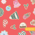 Red Christmas Gingerbread Cookies Seamless Pattern