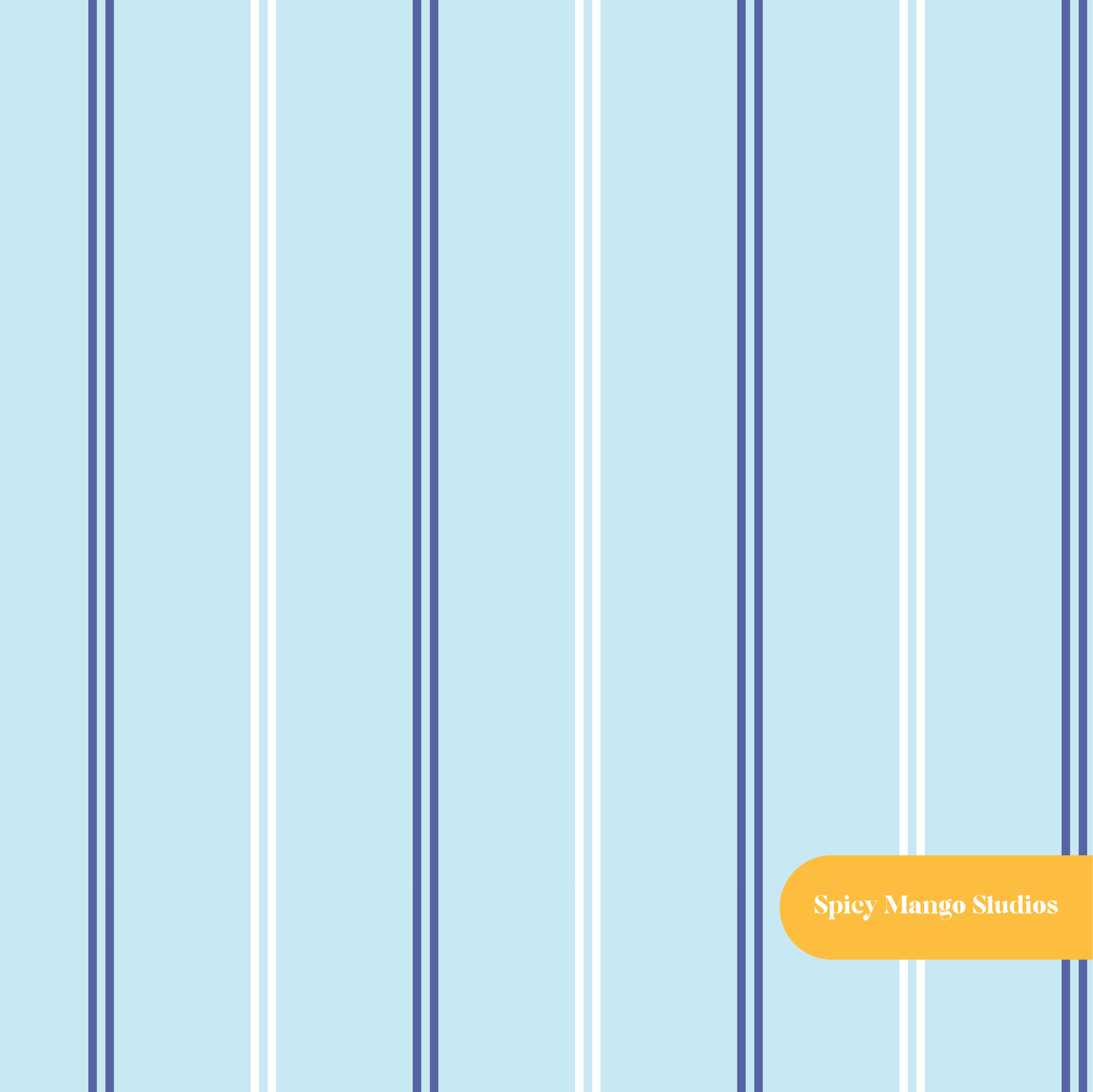 Navy and Blue Kelly Pinstripe Seamless Pattern