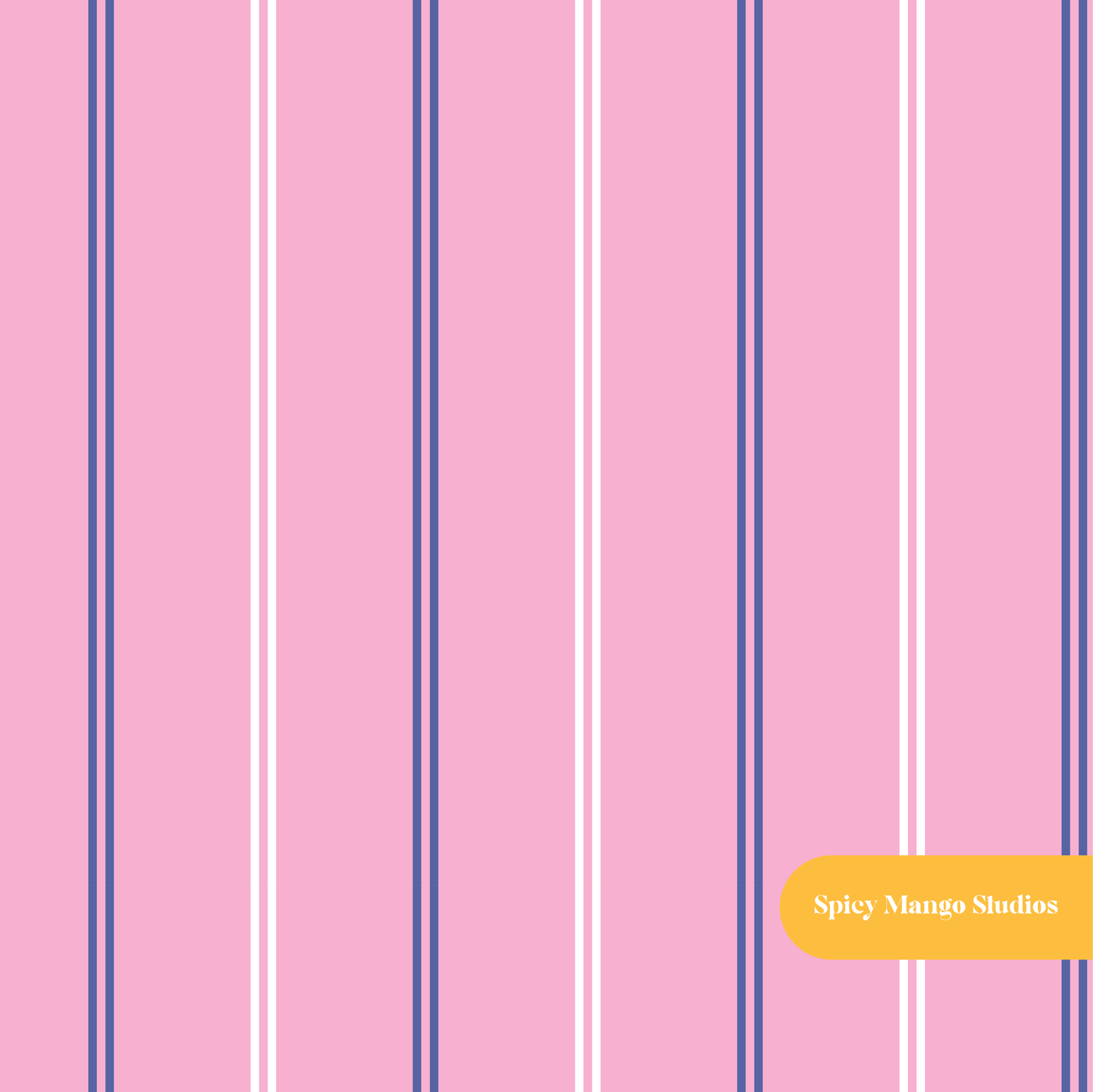 Navy and Pink Kelly Pinstripe Seamless Pattern