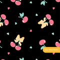 Black and Red Lovely Cherry Seamless Pattern
