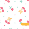 White and Red Lovely Cherry Seamless Pattern