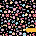 Black Love Floral Seamless Pattern