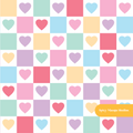 White Love Checker Seamless Pattern