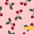 Pink Modern Cherry Fruit Seamless Pattern