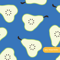Blue Modern Pears Seamless Fruit Pattern
