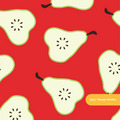 Red Modern Pears Seamless Fruit Pattern