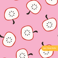 Pink Modern Apples Fruit Seamless Pattern