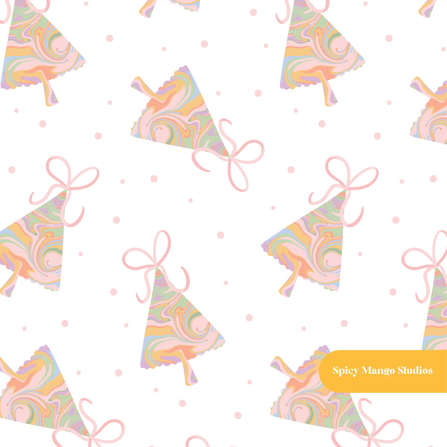 Marbled Christmas Tree Seamless Pattern