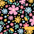 Black Margot Floral Seamless Pattern