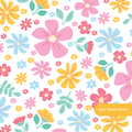 White Margot Floral Seamless Pattern