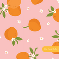 Pink Modern Oranges Fruit Seamless Pattern