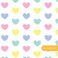 White Neon Hearts Seamless Pattern