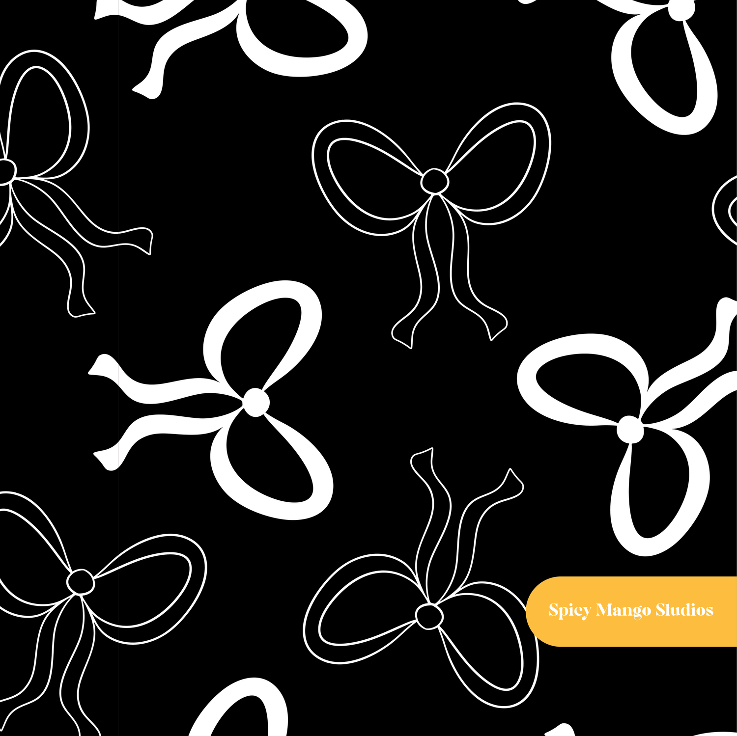 Black and White Pretty Bows Seamless Pattern