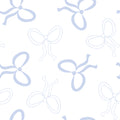 White and Blue Pretty Bows Seamless Pattern