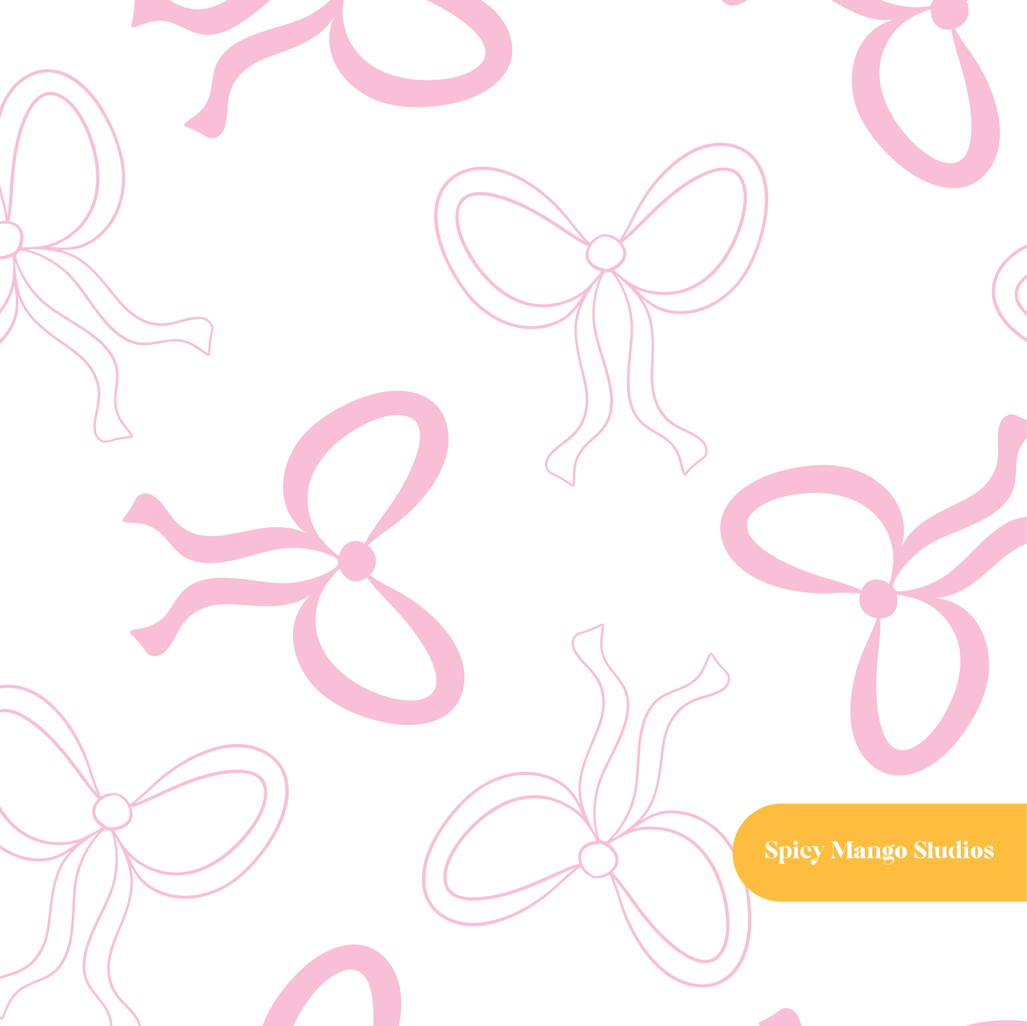 White and Pink Pretty Bows Seamless Pattern