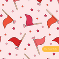 Pink Red Flag Seamless Pattern – Patriotic Celebration Digital Download