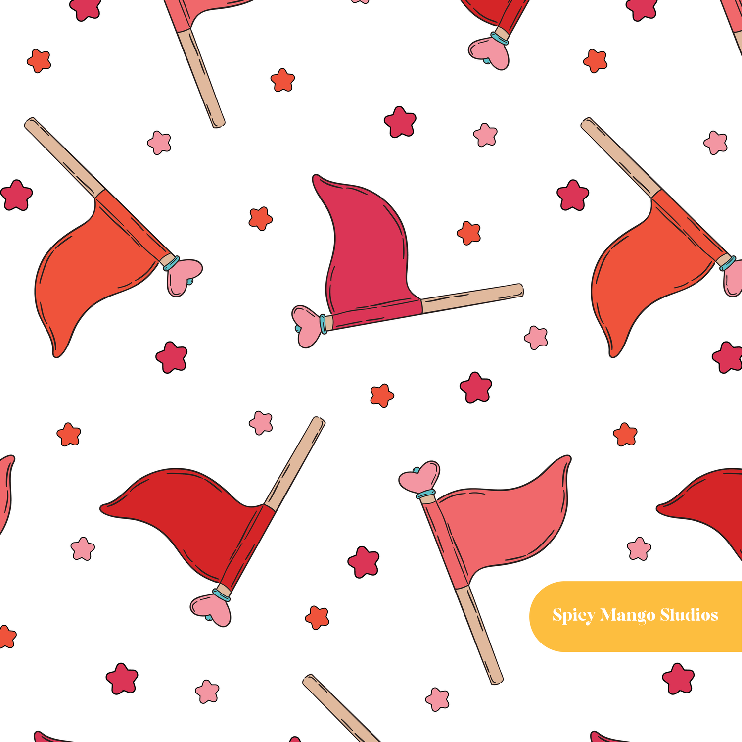 White Red Flag Seamless Pattern – Patriotic Celebration Digital Download