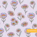 Lavender Rainbow Floral Seamless Pattern – Digital Download