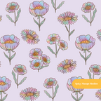 Lavender Rainbow Floral Seamless Pattern – Digital Download