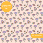 Peach Rainbow Floral Seamless Pattern – Digital Download