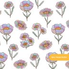 White Rainbow Floral Seamless Pattern – Digital Download