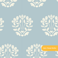 Dusty Blue Sunday Rose Floral Seamless Pattern