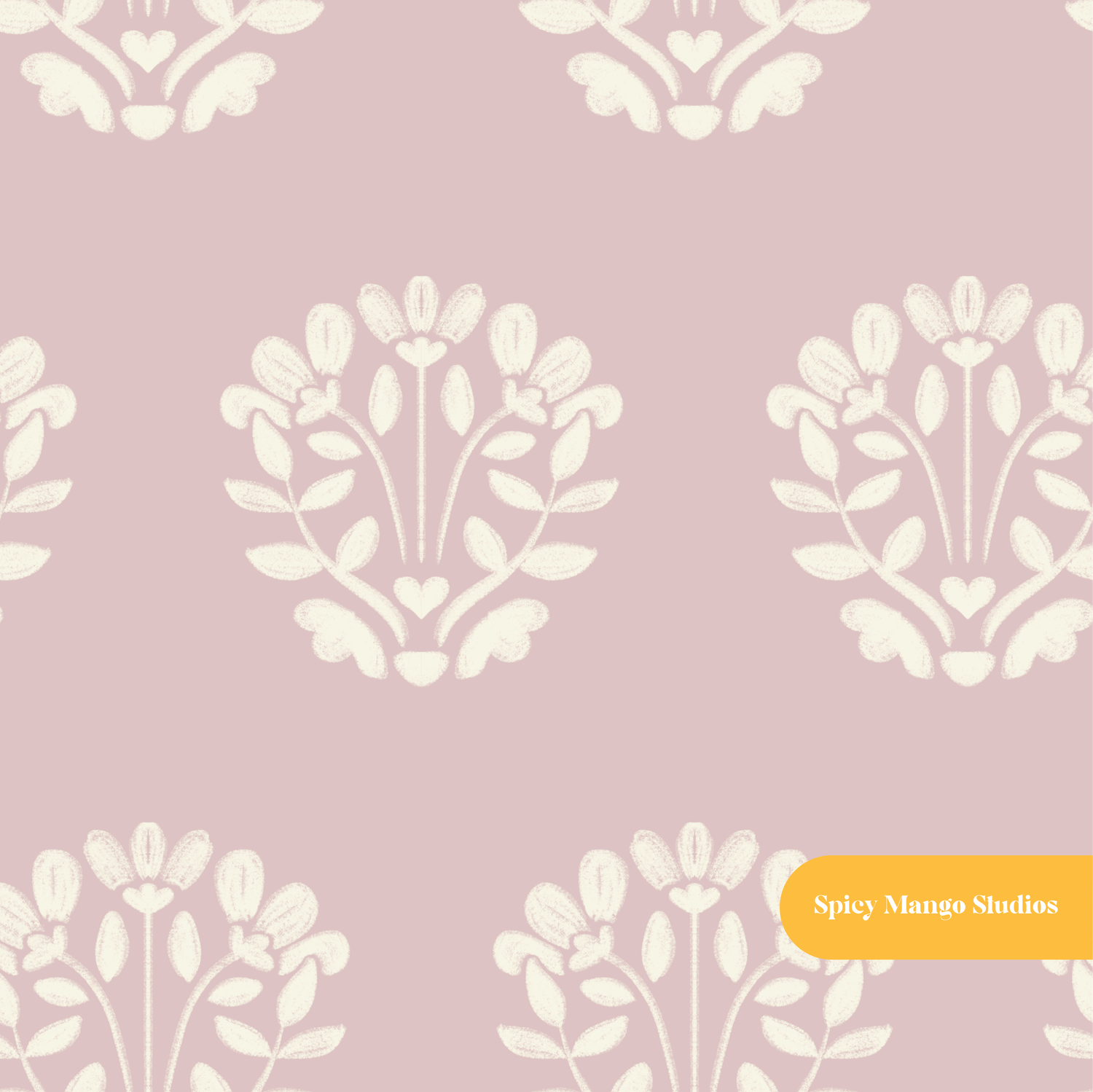 Dusty Pink Sunday Rose Floral Seamless Pattern
