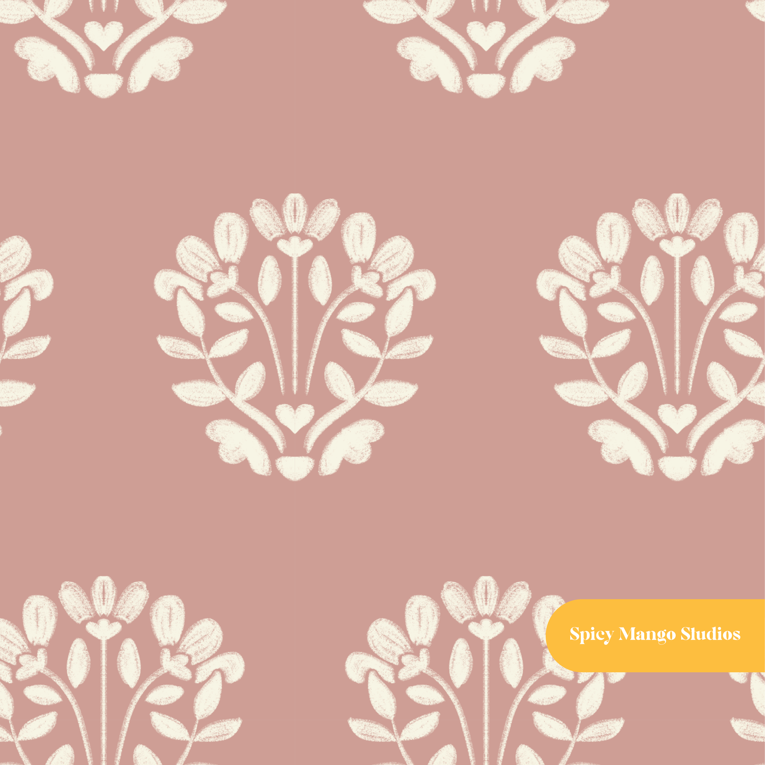 Terracotta Sunday Rose Floral Seamless Pattern