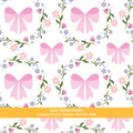 White & Pink Coquette Bow Floral Seamless Pattern