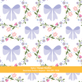 White & Lavender Coquette Bow Floral Seamless Pattern