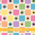 Rainbow Pastel Halloween Eyeball Checkered Seamless Pattern