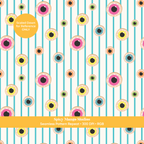 Aqua Halloween Eyeball Stripe Seamless Pattern