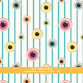 Aqua Halloween Eyeball Stripe Seamless Pattern