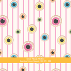 Pink Halloween Eyeball Stripe Seamless Pattern