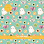 Green Halloween Cookies Seamless Pattern