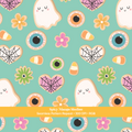 Green Halloween Cookies Seamless Pattern