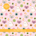 Pink Halloween Cookies Seamless Pattern