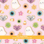 Pink Halloween Cookies Seamless Pattern