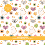 White Halloween Cookies Seamless Pattern