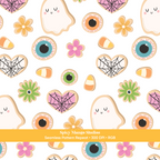 White Halloween Cookies Seamless Pattern