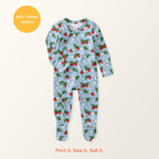 Blue Strawberry Summer Seamless Pattern