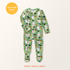Green Halloween Ghost Seamless Pattern