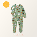 Green Ditsy Halloween Ghost Seamless Pattern