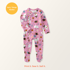 Pink Ditsy Halloween Ghost Seamless Pattern