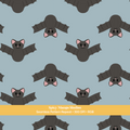 Dusty Blue Halloween Bat Seamless Pattern