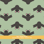 Green Halloween Bat Seamless Pattern