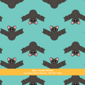 Teal Halloween Bat Seamless Pattern