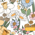 White Simone Floral Seamless Pattern