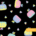 Black Spooky Halloween Pumpkins Seamless Pattern